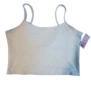 Light Blue Womens Cotton Blend Cropped Camisole Top Size  XL for a relaxed fit